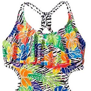 ⚡️Limited Too Girls' Tropical Zebra 1pc Swim